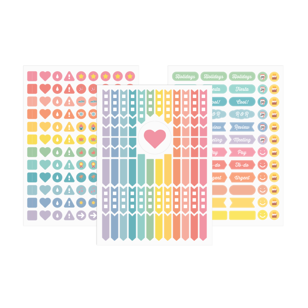 Les stickers Pastel - Lot de 3 planches - My 365