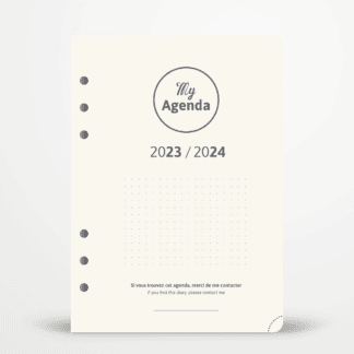 Agenda académique 2024 A5, un jour par page, organiseur avec calendrier,  autocollants, agenda avec porte-stylo et stylo, papier épais de qualité