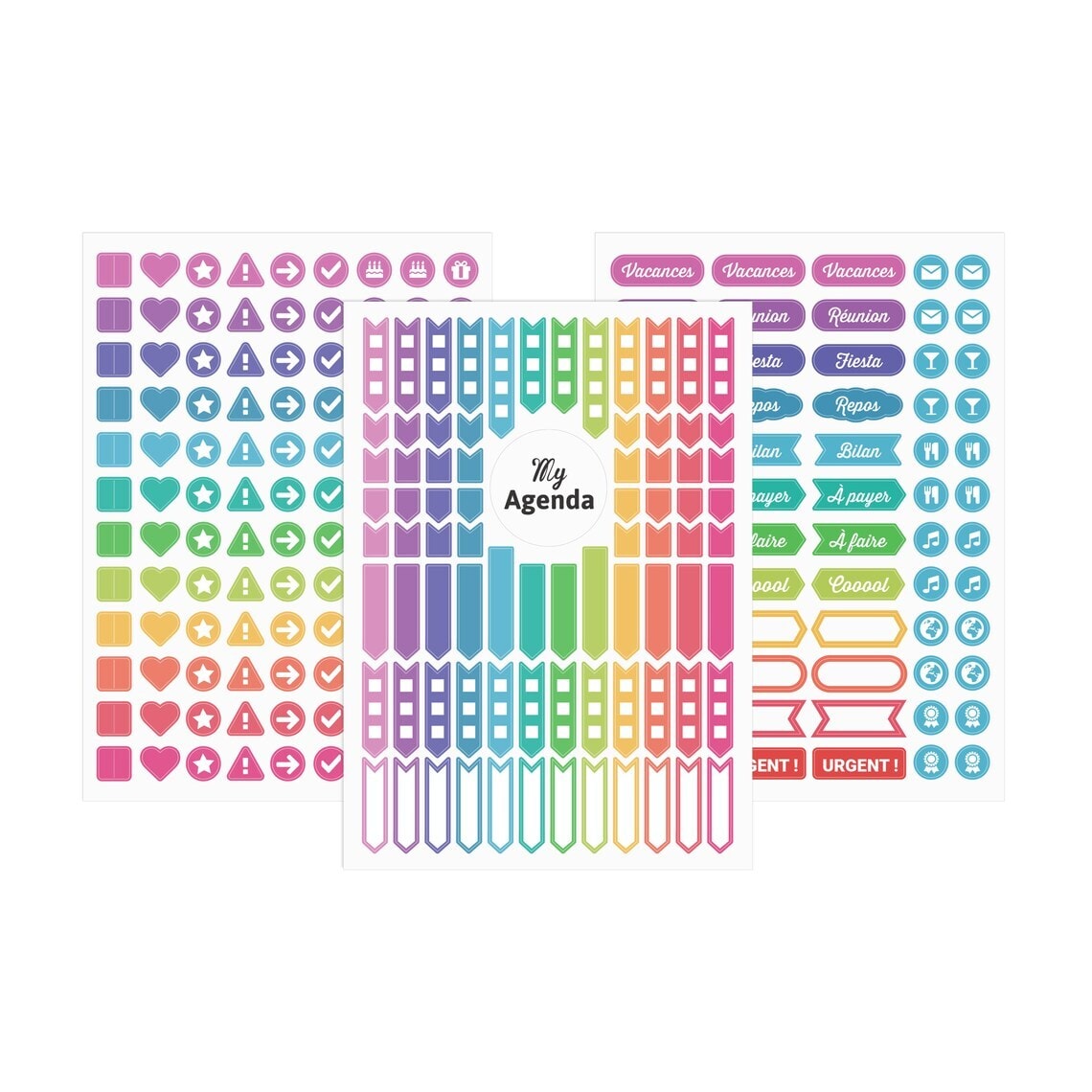 Les stickers Arc-en-ciel - Lot de 3 planches - My 365