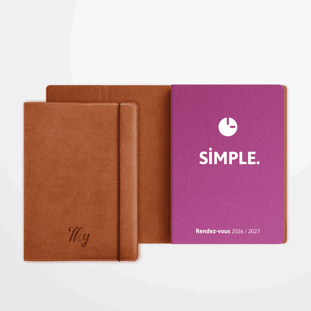 Duo 2026/2027 – Agenda SIMPLE Rendez-vous + Jaquette de protection Zen