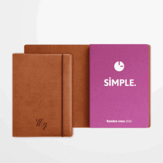 Duo 2026 – Agenda SIMPLE Rendez-vous + Jaquette de protection Zen