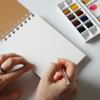 Carnet aquarelle A6 - Format carte postale - 24 feuilles - Papier aquarelle - 300 gr/m2