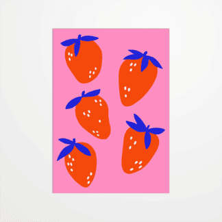 Carte postale - Coquiette - Fraises