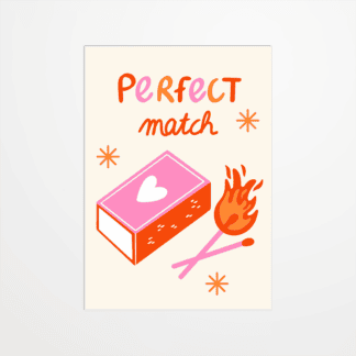Carte postale - Coquiette - Perfect match
